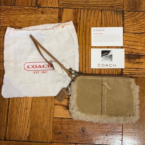 NWT Coach brown suede skinny wristlet - Picture 1 of 8